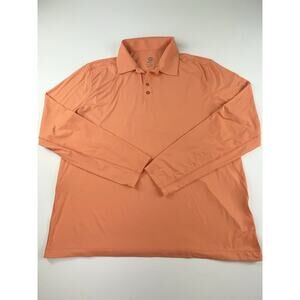 BloqUV Long Sleeve Collared Shirt Men’s XL UPF Polo Orange Golf Boating Tennis
